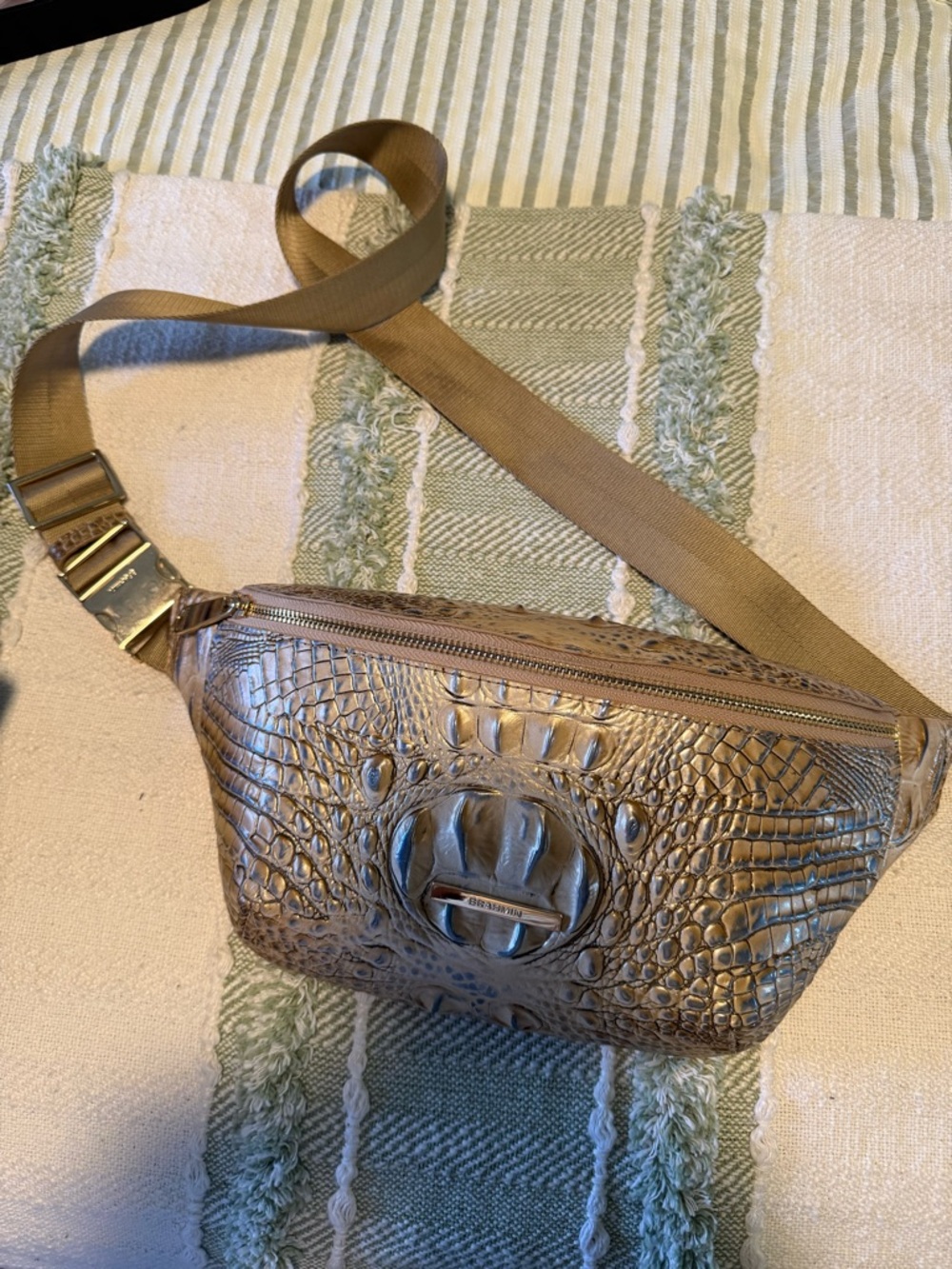 Brahmin Harker Croc-Embossed Women's Crossbody Belt Bag